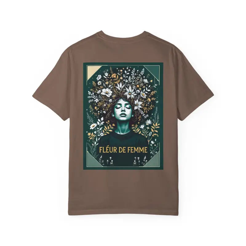 Fleur de Femme Unisex Garment-Dyed T-Shirt Nature-Inspired Floral Design Collection - Ocean State Styles