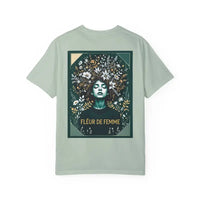 Fleur de Femme Unisex Garment-Dyed T-Shirt Nature-Inspired Floral Design Collection - Ocean State Styles