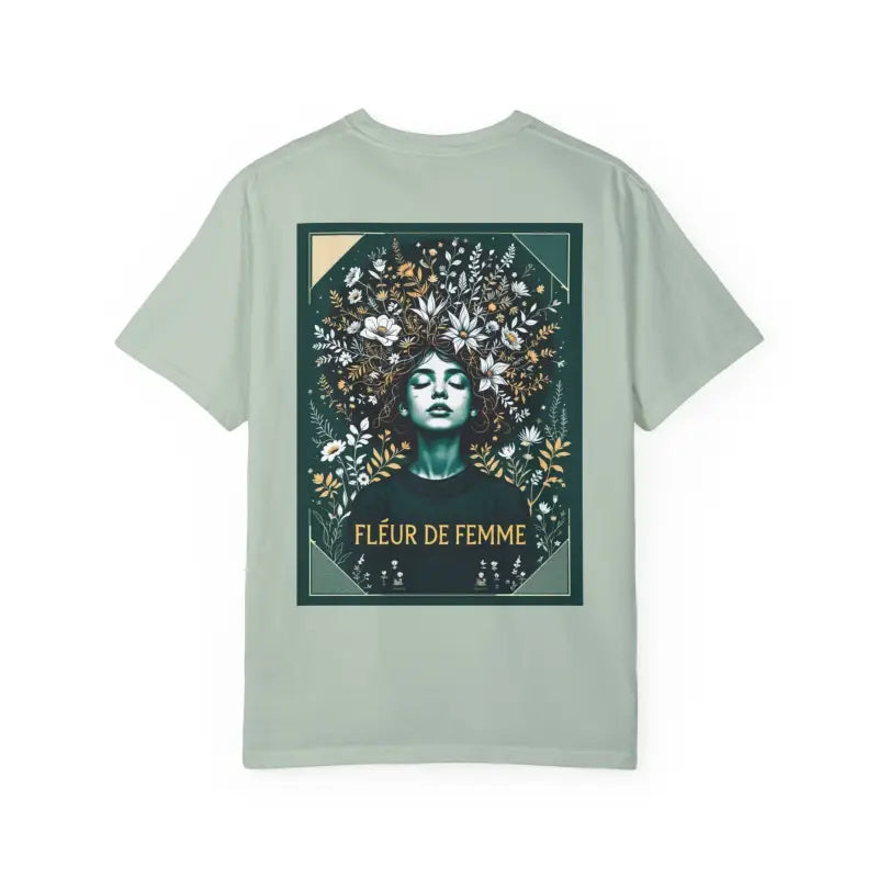 Fleur de Femme Unisex Garment-Dyed T-Shirt Nature-Inspired Floral Design Collection - Ocean State Styles