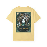 Fleur de Femme Unisex Garment-Dyed T-Shirt Nature-Inspired Floral Design Collection - Ocean State Styles