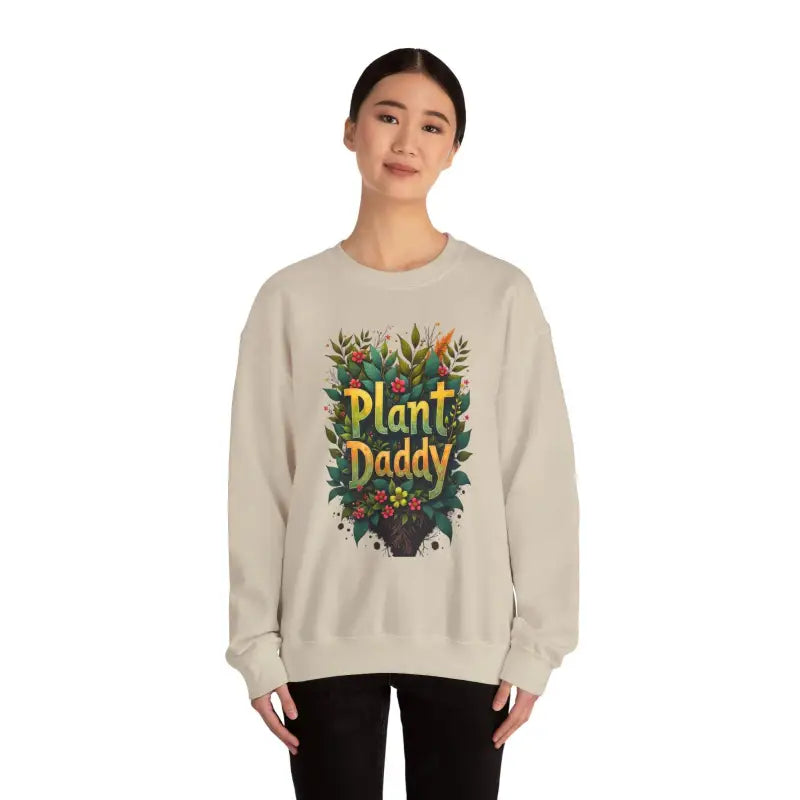 Beige Plant Daddy Jungle Sweatshirt featuring a stylish Plant Daddy design