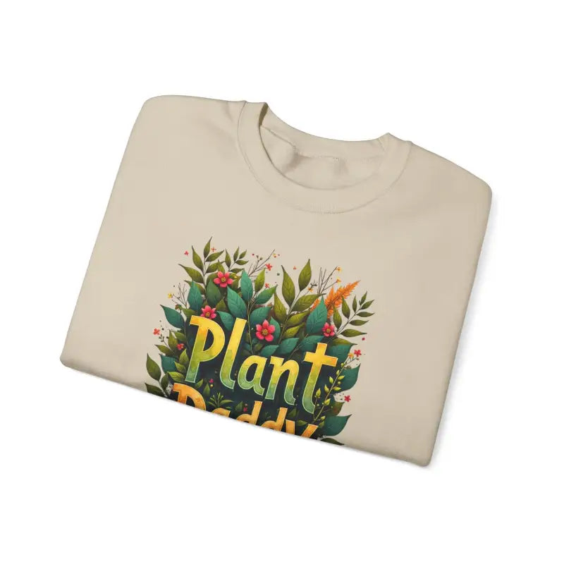 Beige t-shirt featuring Plant Daddy graphic on Plant Daddy Jungle Sweatshirt