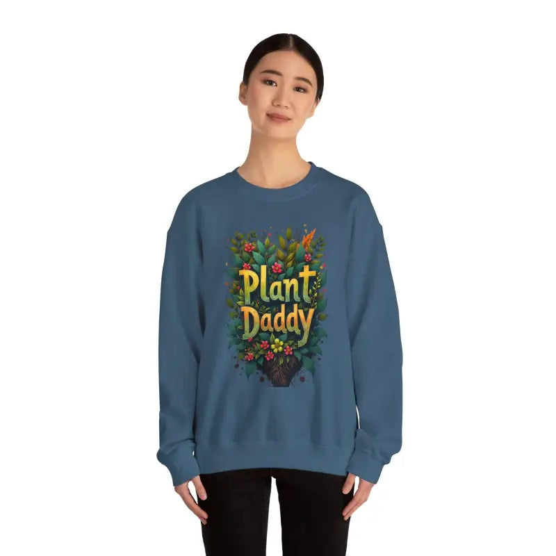 Blue Plant Daddy Jungle Sweatshirt featuring a stylish Plant Daddy design