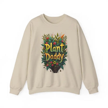 Beige sweatshirt featuring Plant Daddy design from the Plant Daddy Jungle Sweatshirt collection