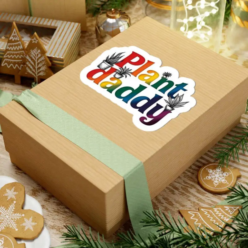 Gift box featuring Plant Daddy sticker with Potted Plants design for plant enthusiasts