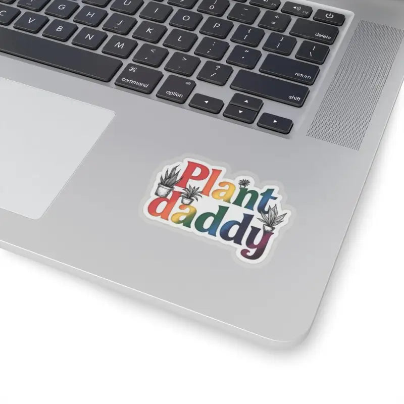 Rainbow Plant Daddy sticker featuring vibrant potted plants for plant enthusiasts