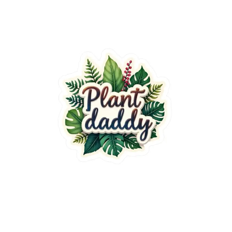 Plant Daddy Vinyl Foliage Sticker featuring tropical foliage design and vibrant colors