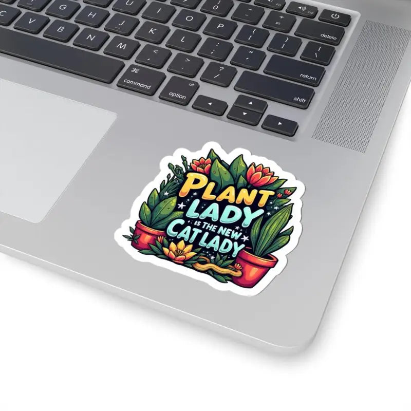 Plant Lady Is The New Cat Lady Sticker featuring a colorful plant-themed design