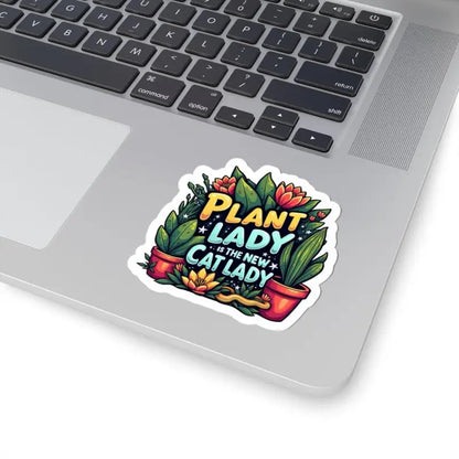 Plant Lady Is The New Cat Lady Sticker featuring a colorful plant-themed design