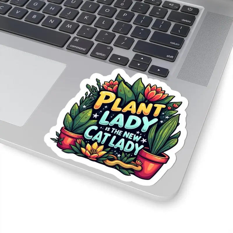 Plant Lady Is The New Cat Lady Sticker featuring a whimsical design for plant enthusiasts