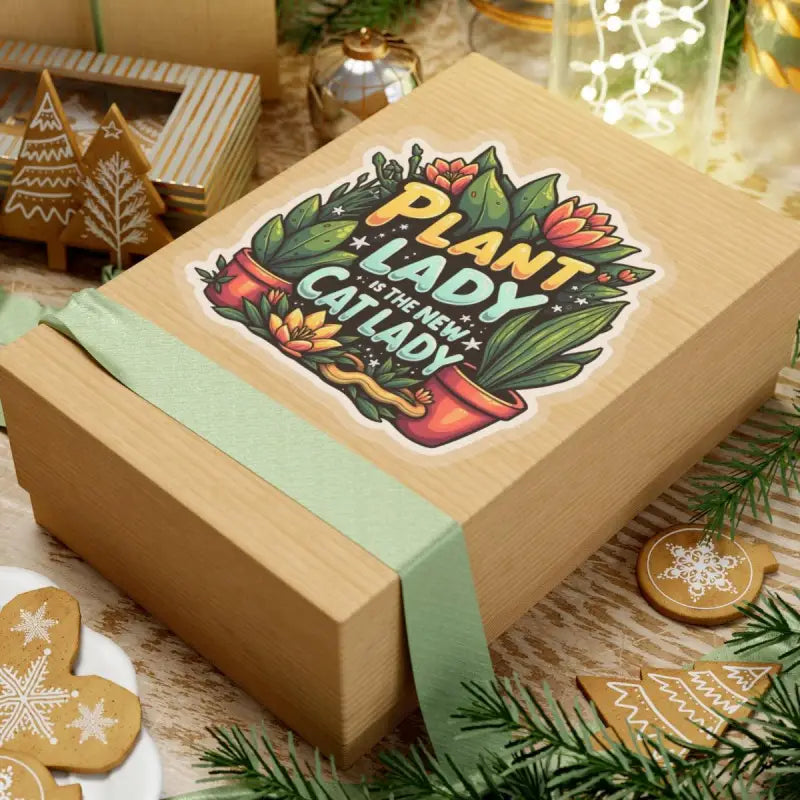 Gift box featuring Plant Lady Is The New Cat Lady Sticker with a plant design