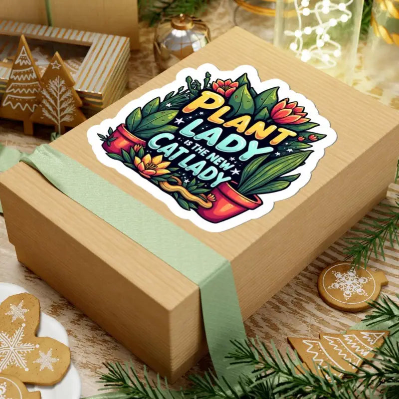 Gift box featuring Plant Lady Is The New Cat Lady Sticker with plant design