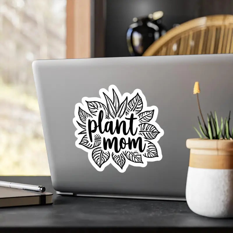 Laptop sticker featuring a plant-themed design for Plant Mom enthusiasts