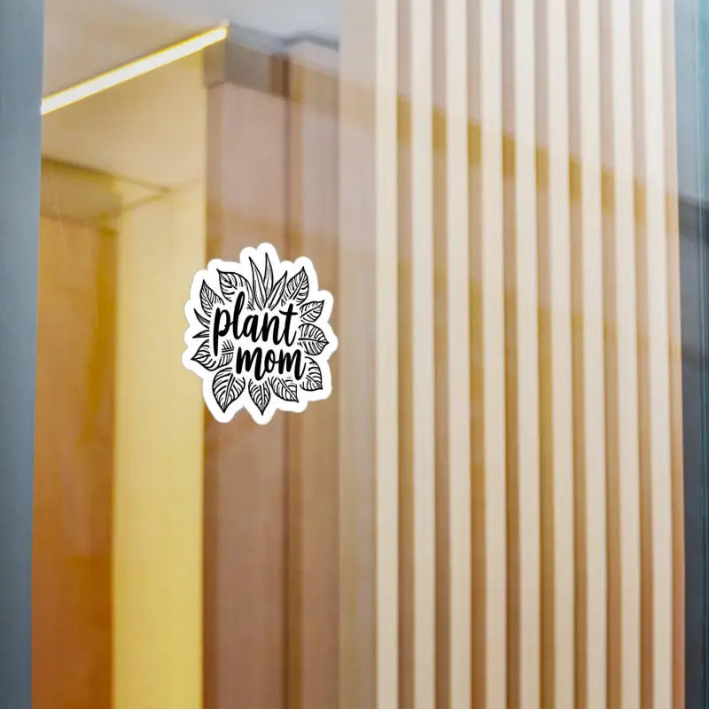 Plant Mom Sticker with Leaf Design showcasing a stylish accessory for plant enthusiasts