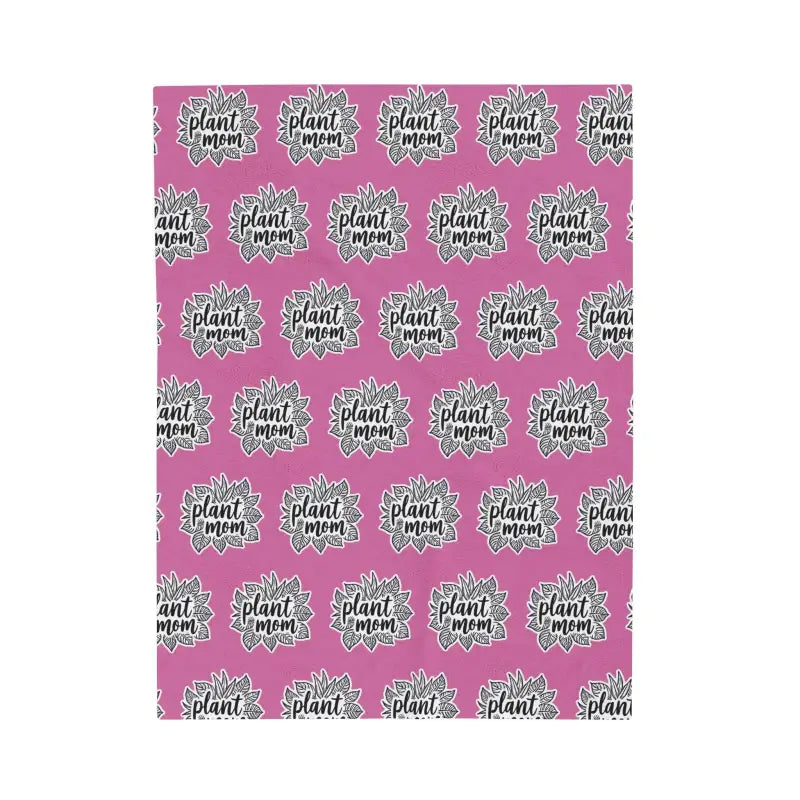 Plush Pink Blanket With Plant Mom Pattern For Cozy Comfort - Ocean State Styles