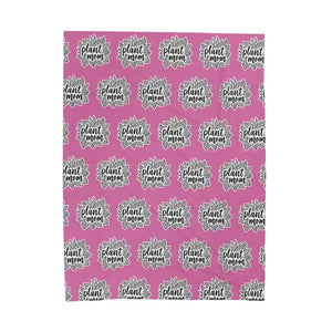 Plush Pink Blanket With Plant Mom Pattern For Cozy Comfort - Ocean State Styles