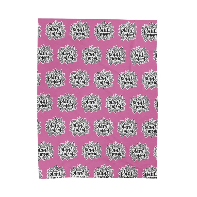 Plush Pink Blanket With Plant Mom Pattern For Cozy Comfort - Ocean State Styles