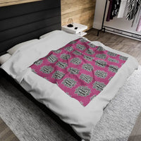 Plush Pink Blanket With Plant Mom Pattern For Cozy Comfort - Ocean State Styles