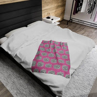 Plush Pink Blanket With Plant Mom Pattern For Cozy Comfort - Ocean State Styles