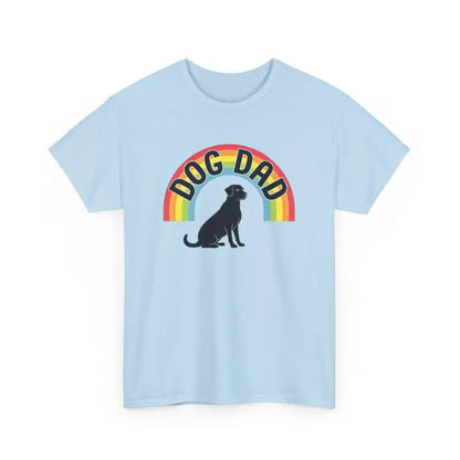 Light blue Rainbow Dog Dad Tee featuring a stylish dog dad design for pet parents