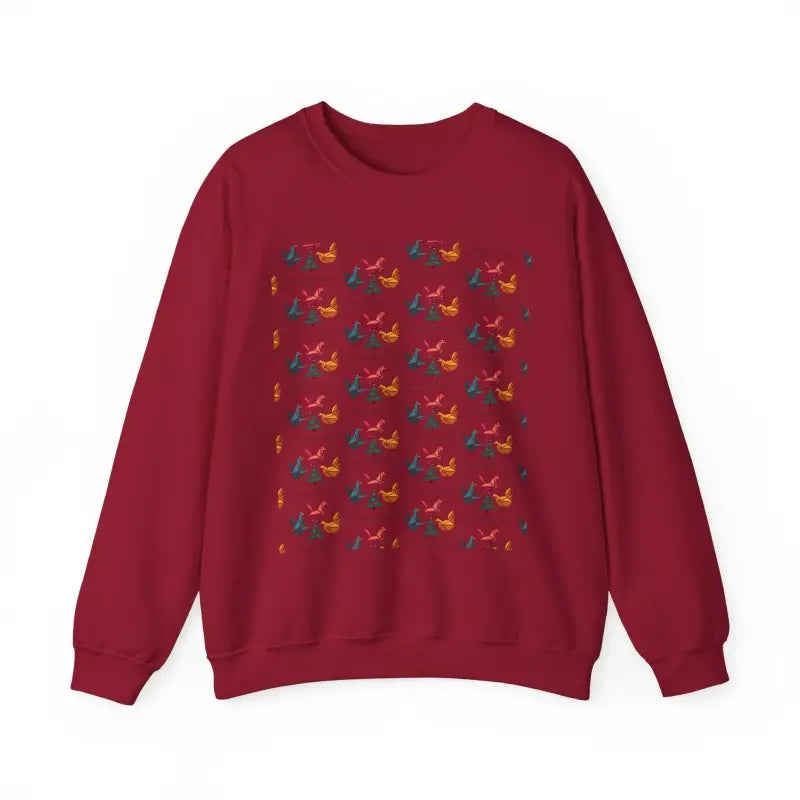 Maroon sweatshirt featuring a butterfly pattern in a stylish design