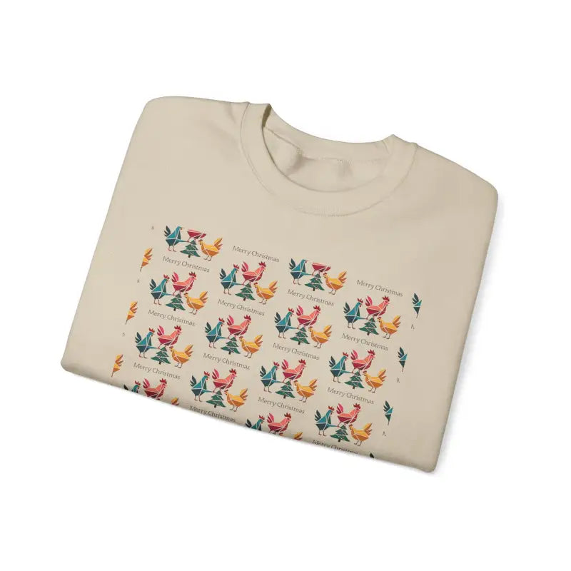 Red Crewneck Sweatshirt with Witch Hat and Chicken Patterns - Ocean State Styles