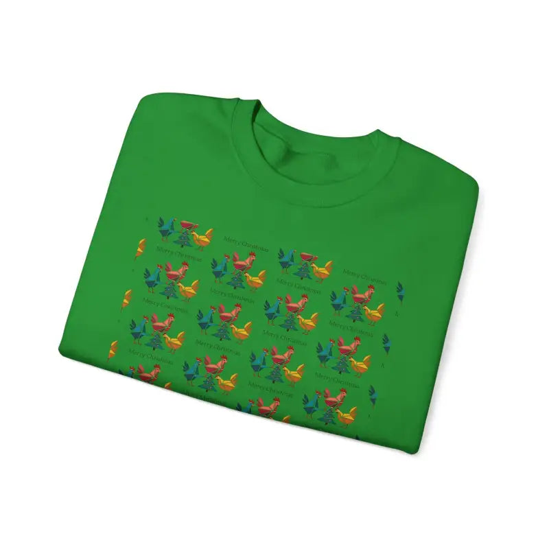 Red Crewneck Sweatshirt with Witch Hat and Chicken Patterns - Ocean State Styles