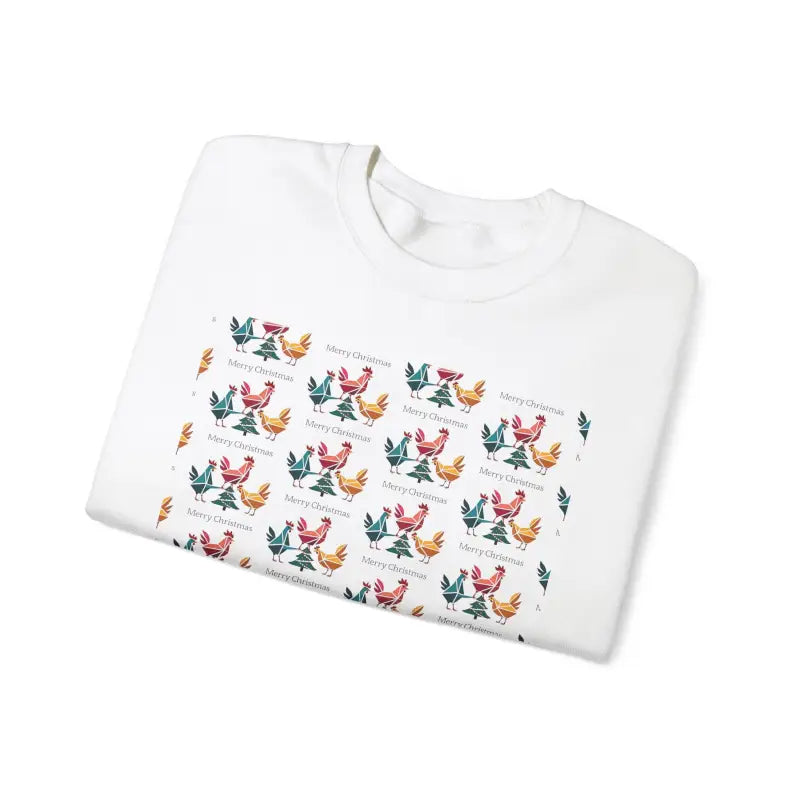 Red Crewneck Sweatshirt with Witch Hat and Chicken Patterns - Ocean State Styles