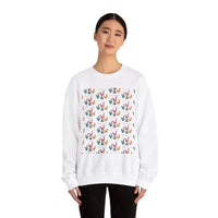 Red Crewneck Sweatshirt with Witch Hat and Chicken Patterns - Ocean State Styles