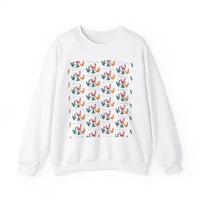 Red Crewneck Sweatshirt with Witch Hat and Chicken Patterns - Ocean State Styles