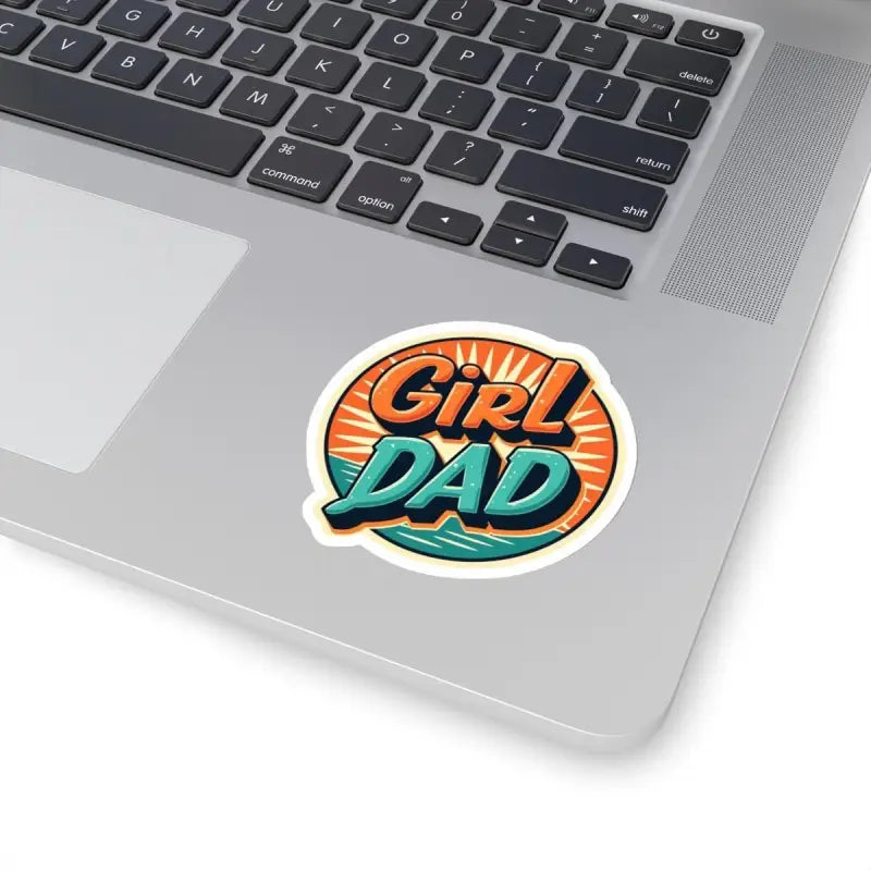Retro Girl Dad Sticker featuring a vibrant sunburst design for proud fathers