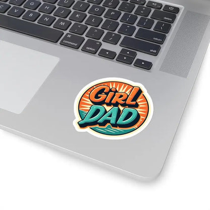 Retro Girl Dad Sticker featuring a vibrant sunburst design for proud fathers