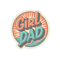 Retro Girl Dad Sticker with Sunburst Design for Proud Dads - Ocean State Styles