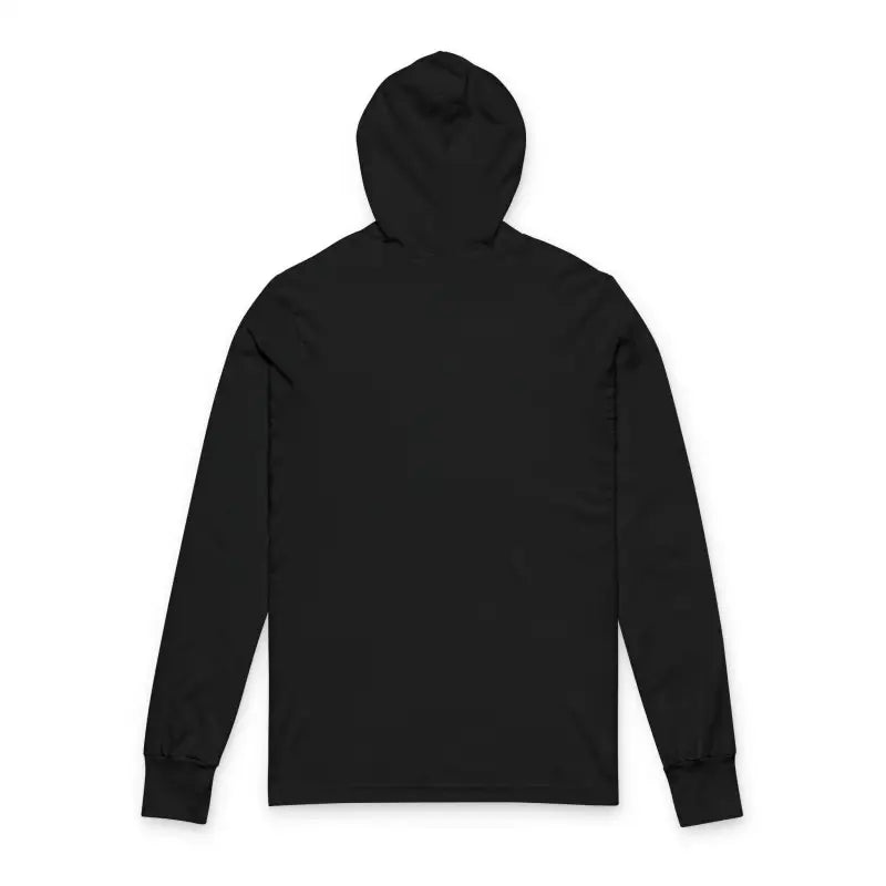 Black long-sleeved hooded sweatshirt with cuffs from Retro Wave Long Sleeve Hooded Apparel
