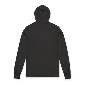 Dark grey long-sleeved hooded t-shirt from Retro Wave Long Sleeve Hooded Apparel collection