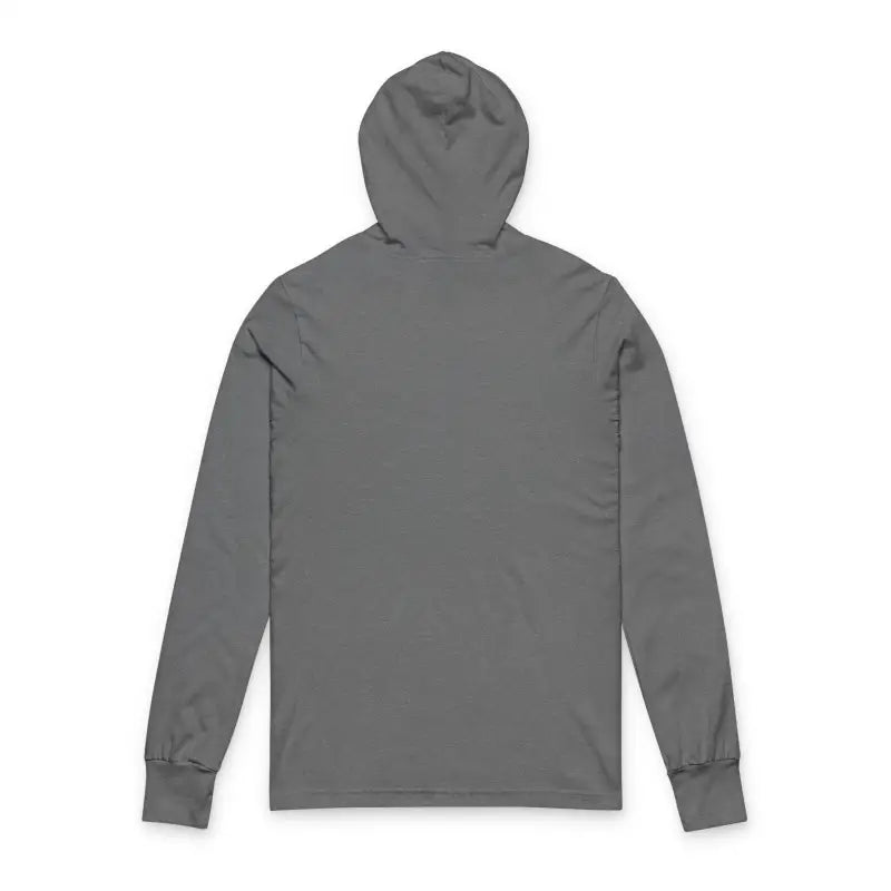 Plain charcoal gray long-sleeved hoodie with ribbed cuffs from Retro Wave collection