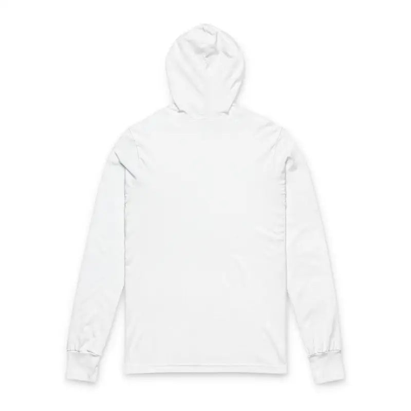 White long-sleeve hooded t-shirt from Retro Wave Long Sleeve Hooded Apparel collection