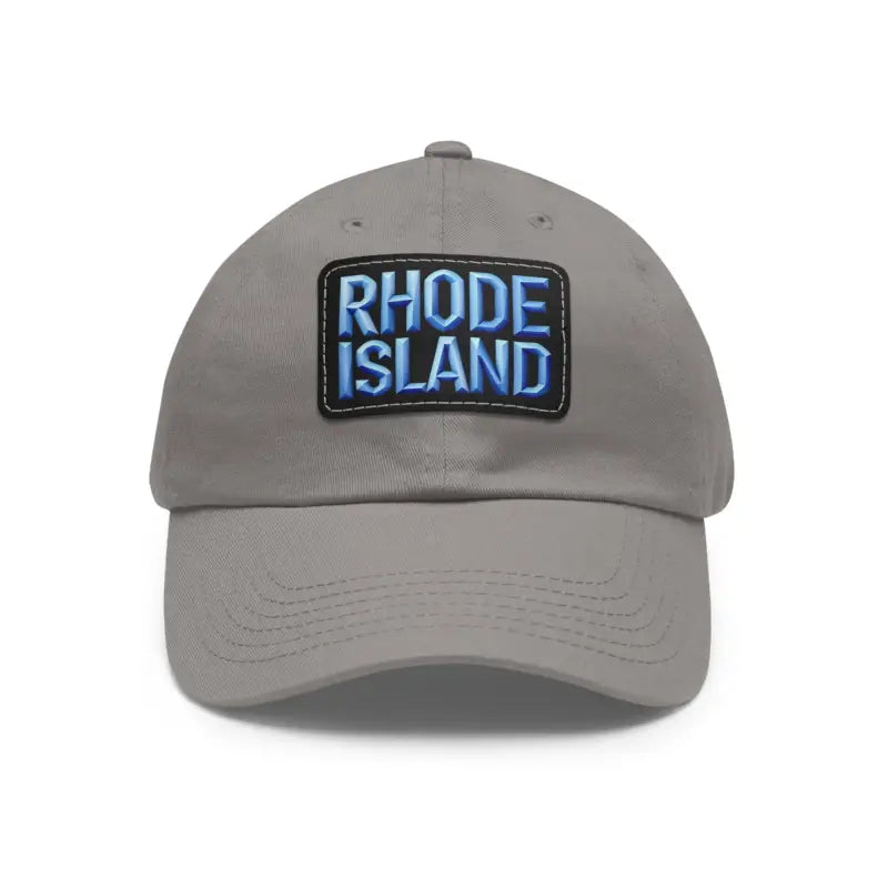 Gray baseball cap featuring Rhode Island patch for stylish casual wear