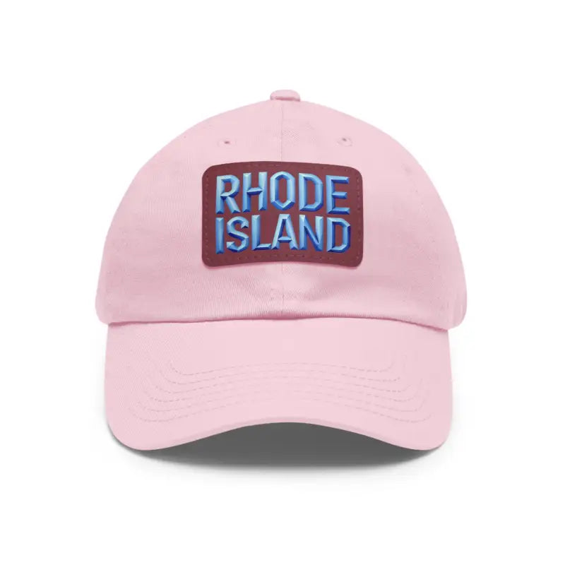 Pink baseball cap featuring a Rhode Island patch ideal for stylish outdoor wear