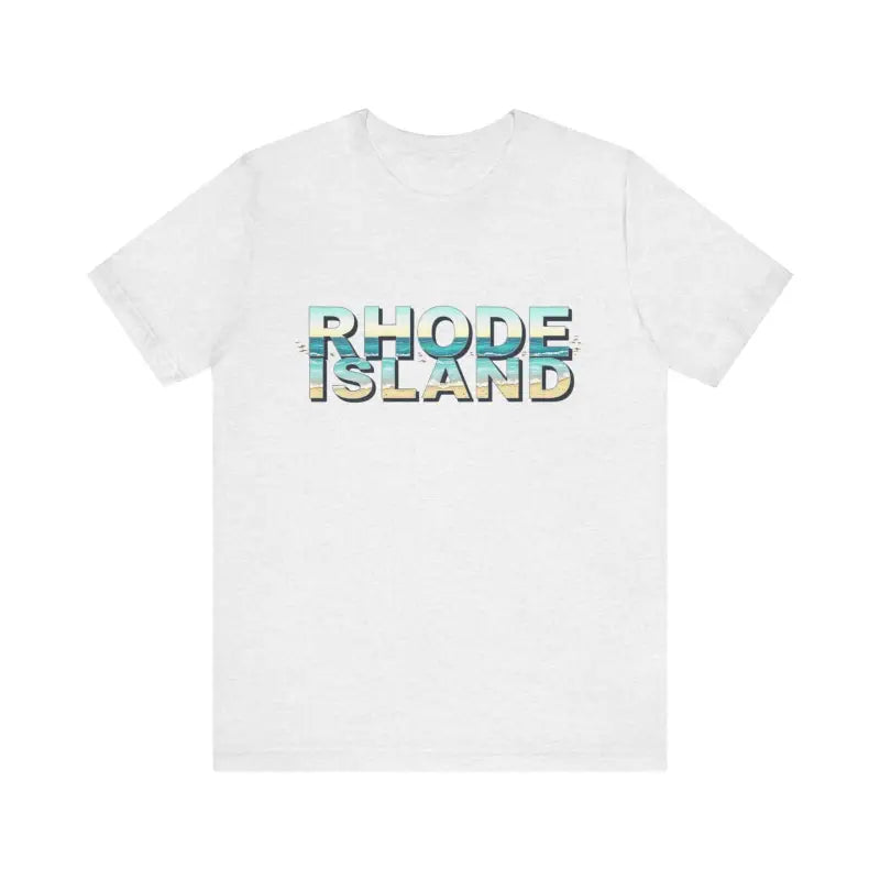 White Rhode Island Beach Vibes Unisex Tee Shirt featuring stylish text design