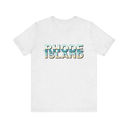 White Rhode Island Beach Vibes Unisex Tee Shirt featuring stylish text design