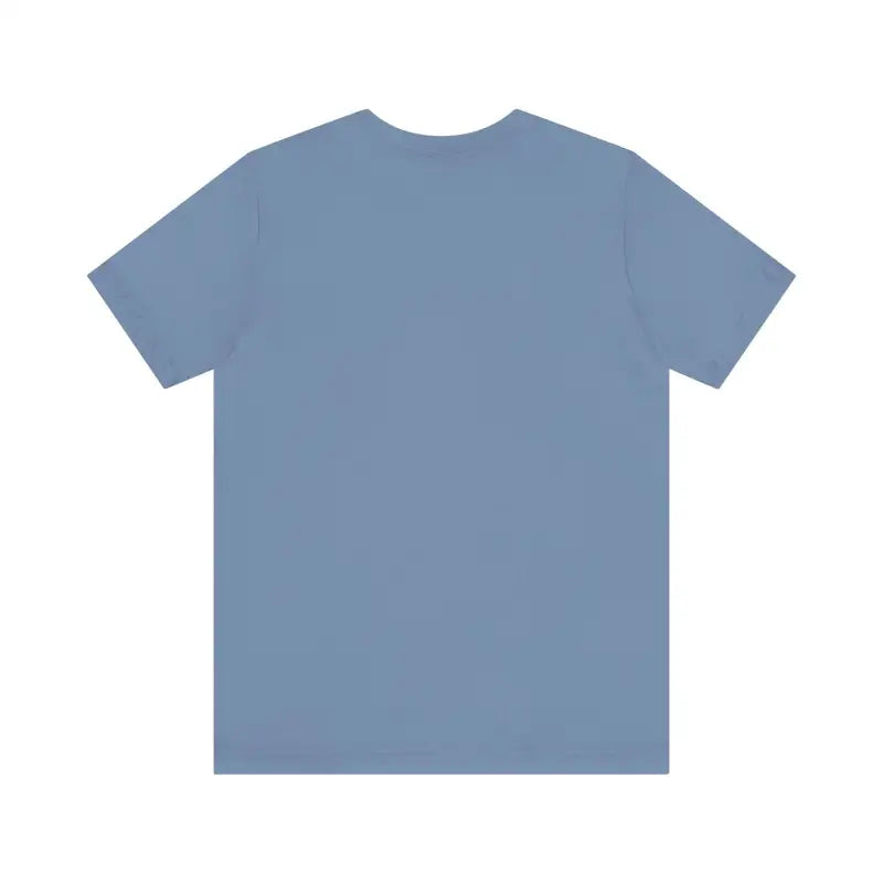 Blue short-sleeved Rhode Island Beach Vibes Unisex Tee Shirt displayed prominently