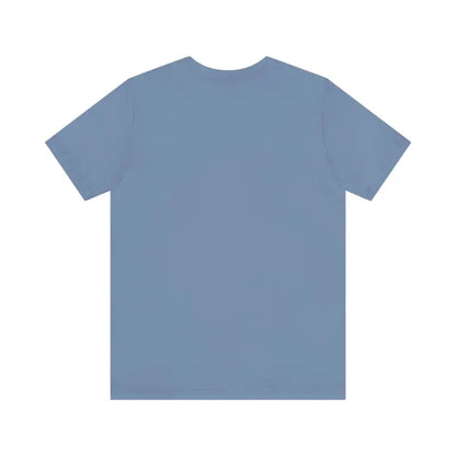 Blue short-sleeved Rhode Island Beach Vibes Unisex Tee Shirt displayed prominently