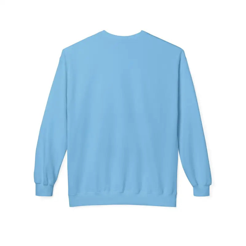 Light blue Rhode Island text crewneck sweatshirt with ribbed cuffs