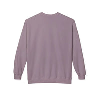 Lavender cotton blend crewneck sweatshirt with ribbed cuffs and hem