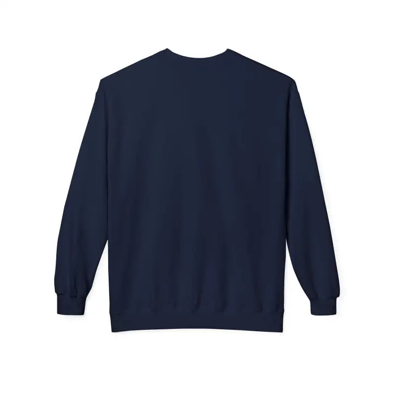 Navy blue crewneck sweatshirt with Rhode Island blue and white text
