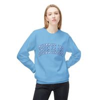 Blue long-sleeved Rhode Island cotton crewneck sweatshirt