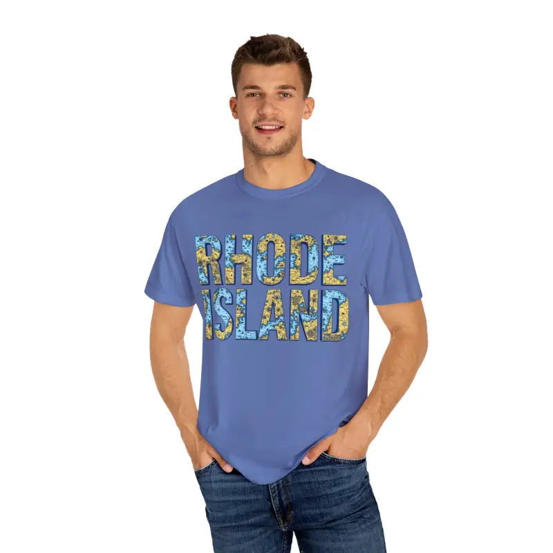 Rhode Island Garment Dyed Unisex T-Shirt Casual Coastal Vibe - Ocean State Styles