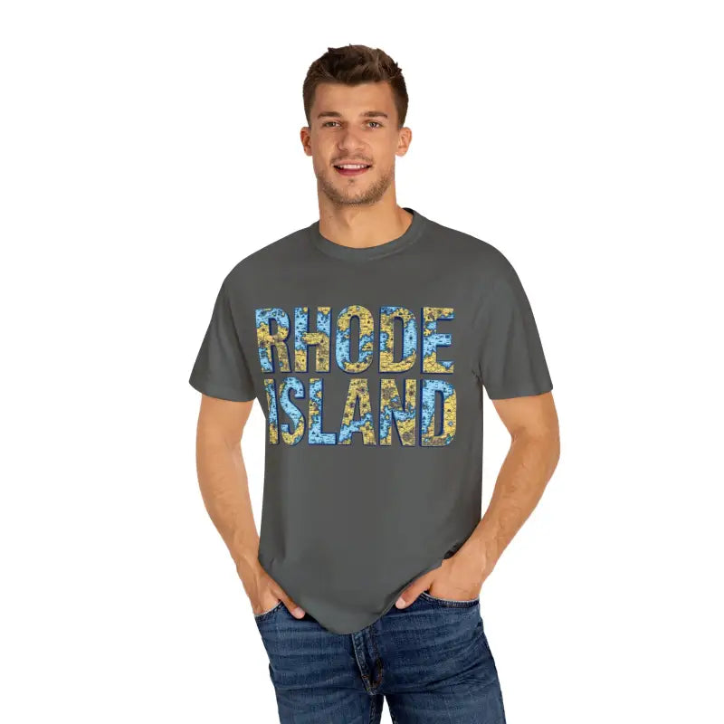 Rhode Island Garment Dyed Unisex T-Shirt Casual Coastal Vibe - Ocean State Styles