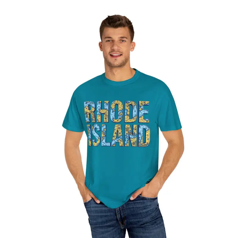 Rhode Island Garment Dyed Unisex T-Shirt Casual Coastal Vibe - Ocean State Styles